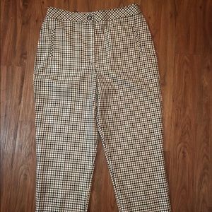 Topshop Knit Plaid Cigarette Pants